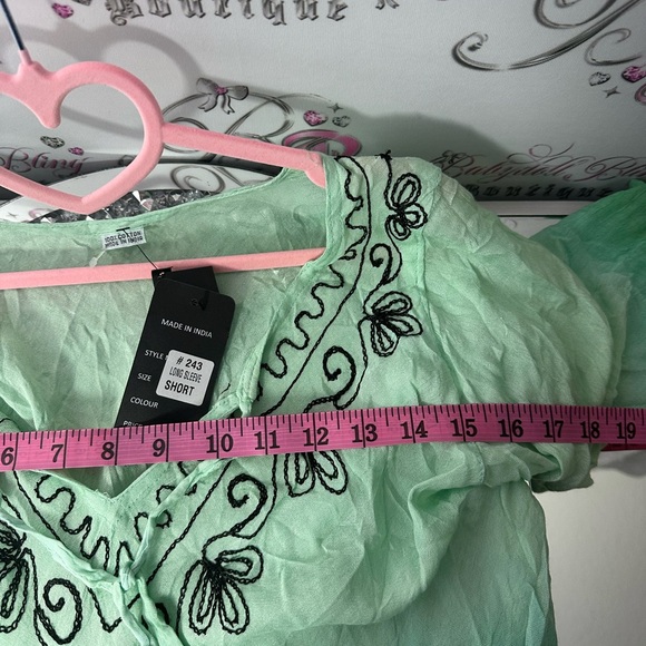 Didi’s dress ombré green embroidered embroidery floral corset lace up tie up - Picture 9 of 9
